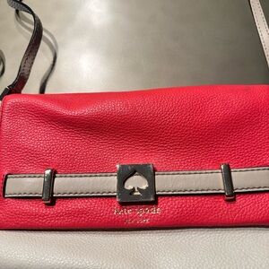 Kate Spade Vibrant Pink  and Elegant Tan Clutch